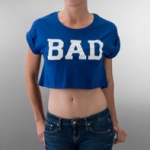 Top Only Groovy Bad Cropped en bleu